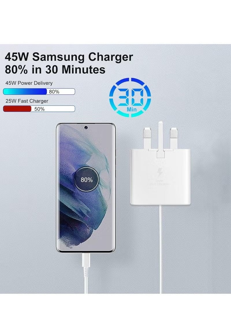 اوليو - 45 واط لشاحن هاتف سامسونج فائق السرعة، ومحول طاقة مع قابس وكابل USB C - Image 1