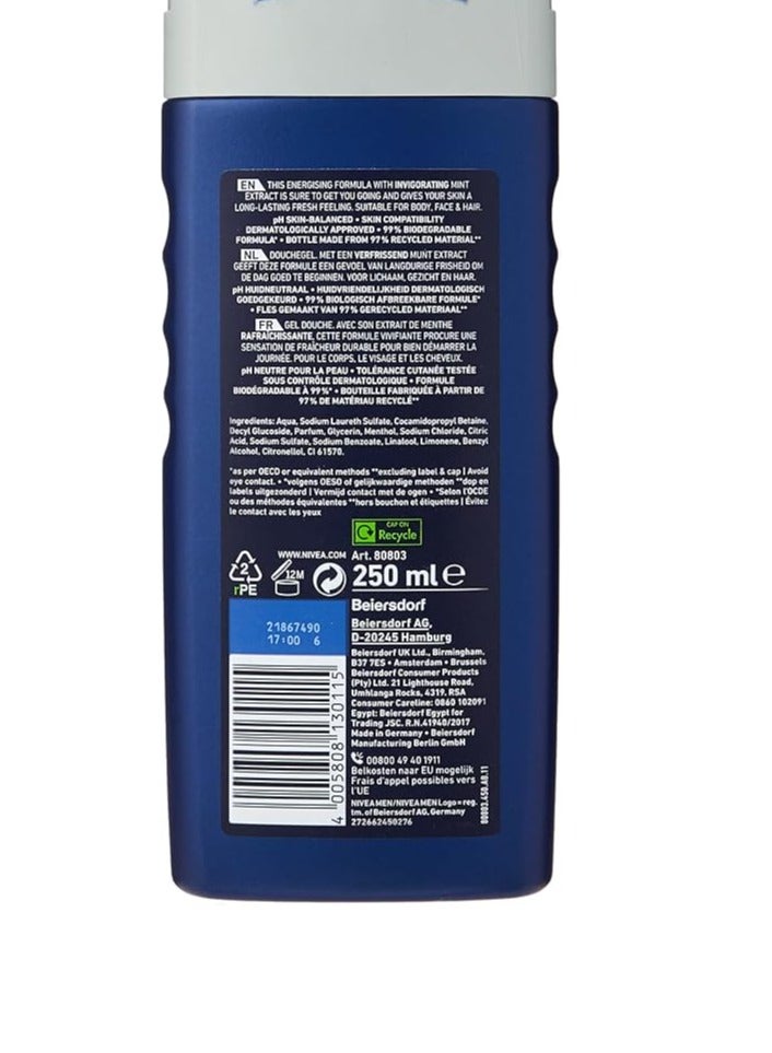 Nivea Men Energy 2-in-1 Shower Gel 250 ml - Pack of 6 - Image 2