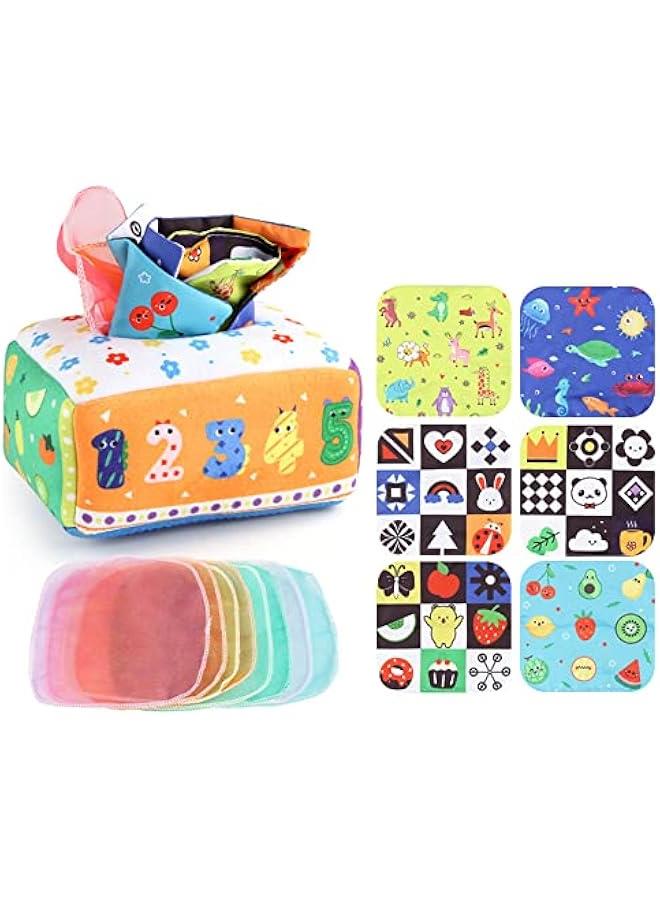 RYNX Baby Tissue Box Toy Baby Montessori Soft Box Toy Set Soft Newborn ToySuitable For 612 Months Old Children Magic Box Toy Or Preschool Education Toy - Image 1