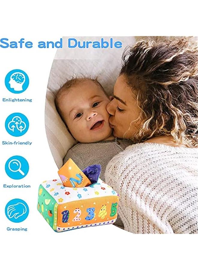 RYNX Baby Tissue Box Toy Baby Montessori Soft Box Toy Set Soft Newborn ToySuitable For 612 Months Old Children Magic Box Toy Or Preschool Education Toy - Image 2