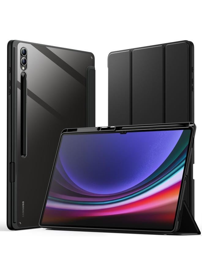 جي تيك حافظة لجهاز سامسونج جالكسي تاب S10 ألترا تاب S9 ألترا مقاس 14.6 بوصة مع حامل قلم S، شفاف وظهر من البولي كربونات مقاوم للصدمات مع حامل ثلاثي الطي مع خاصية الاستيقاظ التلقائي والنوم، أسود جرافيت - Image 1