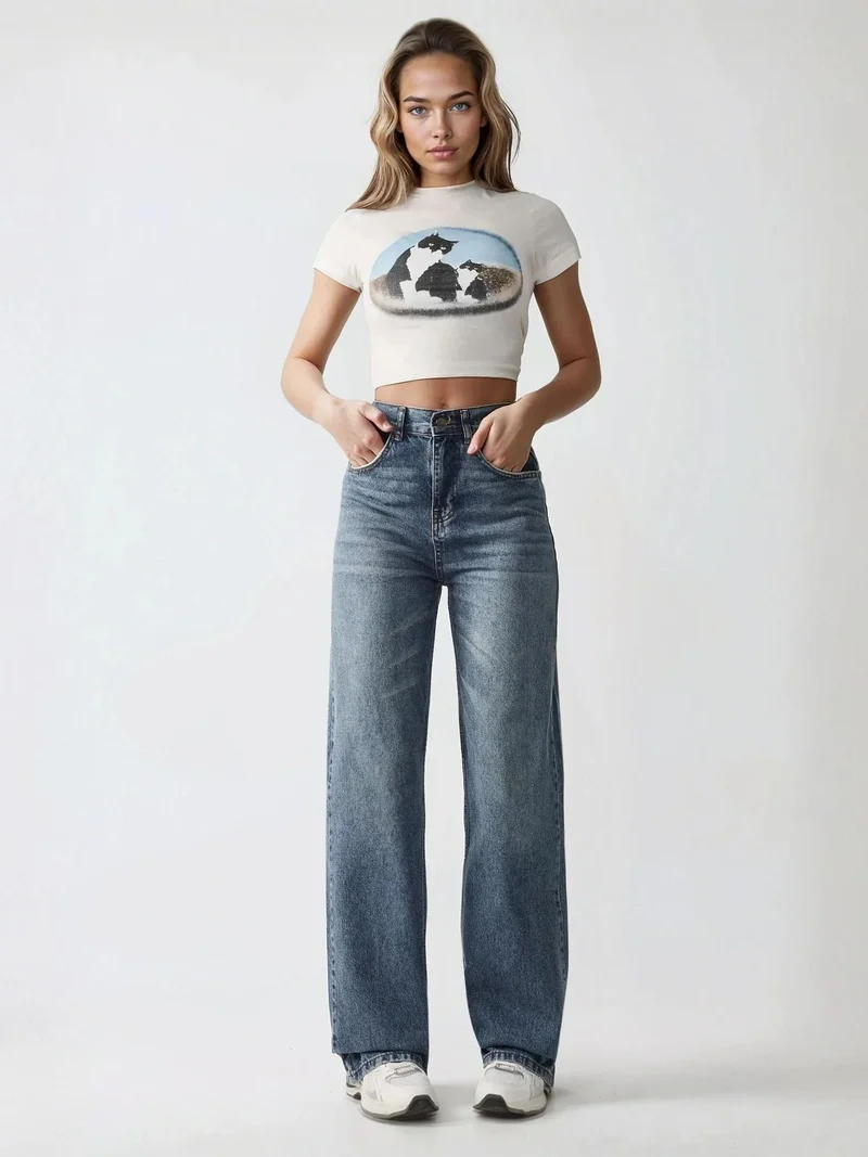 HICCUP Straight Leg Denim Jeans