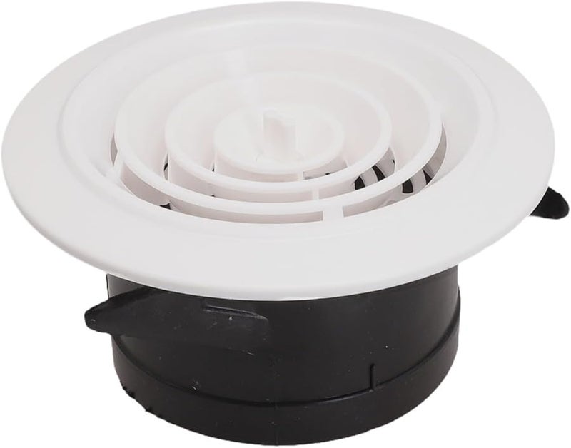 White ABS Adjustable Wall Vent Cover Interior Grille Easy Installation 100mm - Image 1