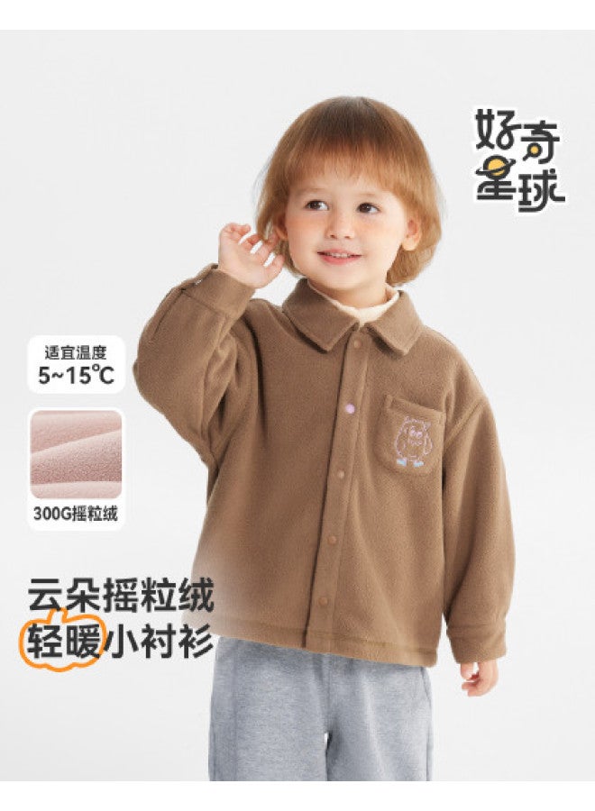 G Fleece Thermal] Baby Fleece Shirt Boys' Jacket Winter Kids' Warm Shirt Girls - Image 1