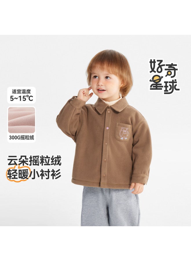 G Fleece Thermal] Baby Fleece Shirt Boys' Jacket Winter Kids' Warm Shirt Girls - Image 2