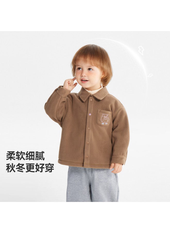 G Fleece Thermal] Baby Fleece Shirt Boys' Jacket Winter Kids' Warm Shirt Girls - Image 3