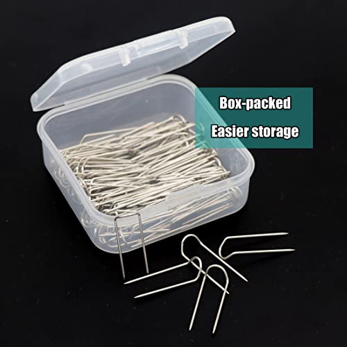GMMA Sewing U Shaped Fork Pins for Fabric 100 Pcs Shadow Box Pins Multipurpose Stainless Steel Straight U-pins for Crafts Quilting Home Decor DIY Sewing Supplies - Image 3