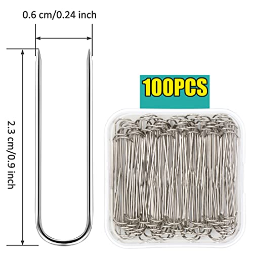 GMMA Sewing U Shaped Fork Pins for Fabric 100 Pcs Shadow Box Pins Multipurpose Stainless Steel Straight U-pins for Crafts Quilting Home Decor DIY Sewing Supplies - Image 2