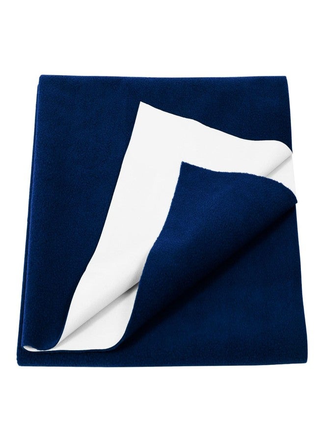 Waterproof Quick Dry Sheet for Baby| Bed Pad Anti-Piling Fleece Extra Absorbent Washable Matress Protector| Baby Bed Protector Sheet for Toddler Children, Large Size, 140x100cm, Navy Blue - Image 1