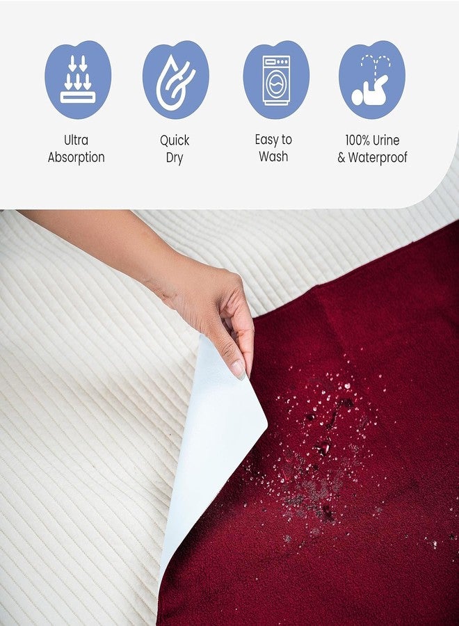 Waterproof Quick Dry Sheet for Baby| Bed Pad Anti-Piling Fleece Extra Absorbent Washable Matress Protector| Baby Bed Protector Sheet for Toddler Children, Large Size, 140x100cm, Navy Blue - Image 2