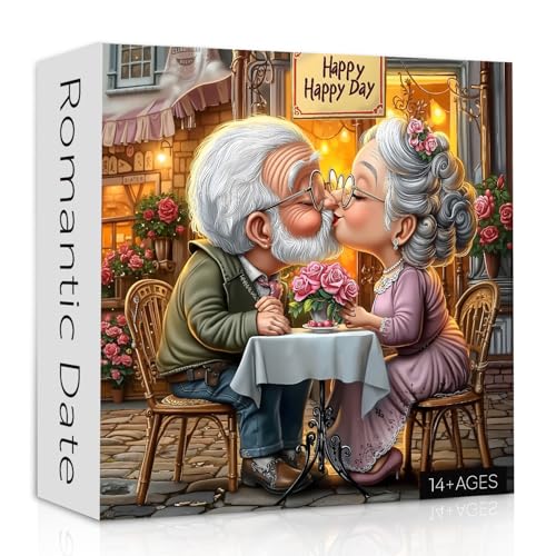 PPuzzling Elderly Couple Love Puzzles for Adults 1000 Pieces Happy Grandpa Grandma Jigsaw Puzzle Challenging Valentines Art Puzzles as Home Decor - Image 5