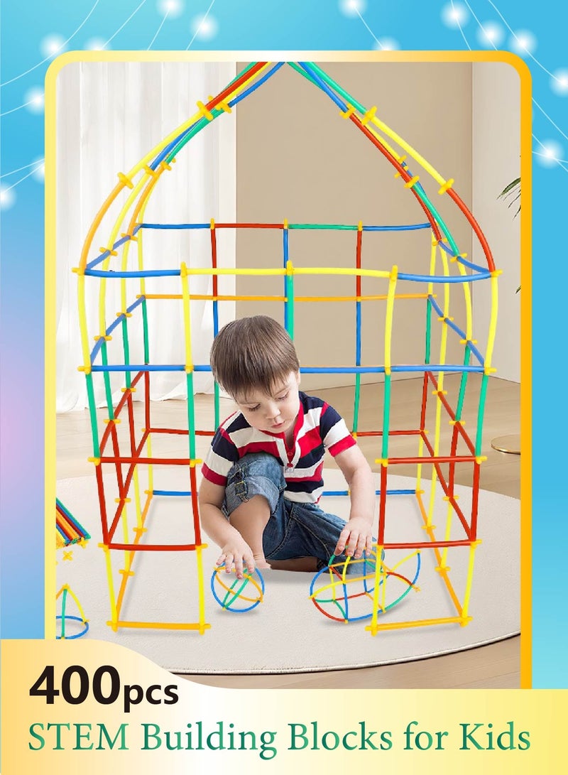 STEM Safe Plastic Straw Building Blocks for Kids - 400pcs Educational Toy Develops Logic, Creativity & Family Bonding (Non-Toxic, BPA Free) - Image 1