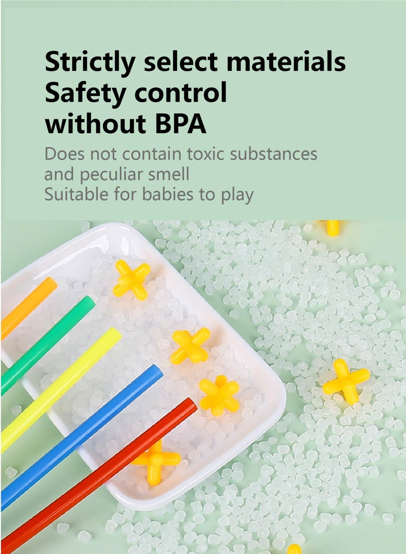 STEM Safe Plastic Straw Building Blocks for Kids - 400pcs Educational Toy Develops Logic, Creativity & Family Bonding (Non-Toxic, BPA Free) - Image 5