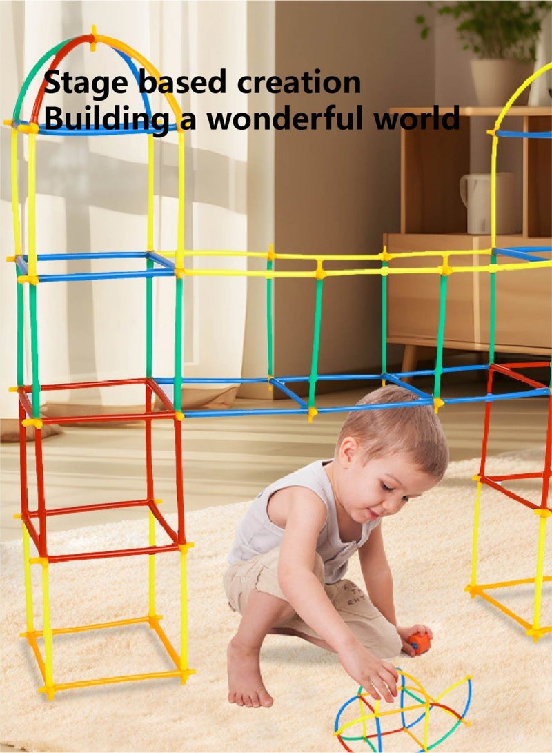 STEM Safe Plastic Straw Building Blocks for Kids - 400pcs Educational Toy Develops Logic, Creativity & Family Bonding (Non-Toxic, BPA Free) - Image 3