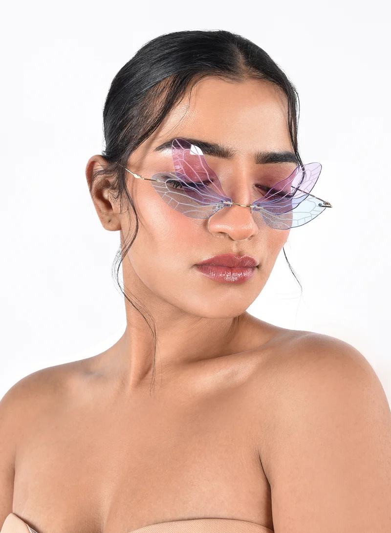 ووجلز نظارة شمسية بابي زانثي حمراء بفراشة زرقاء