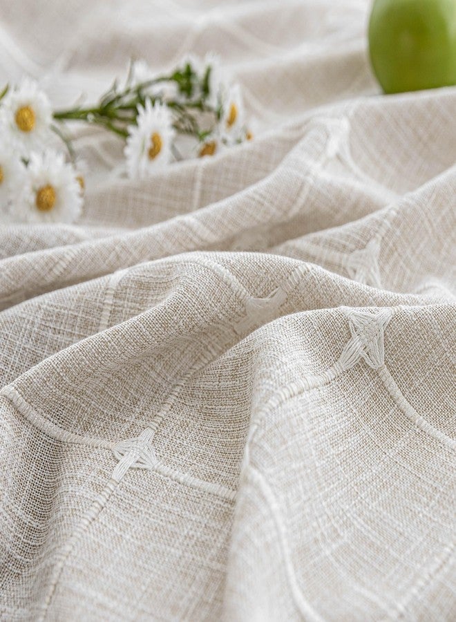 River Dream Farmhouse Linen Textured Shower Curtain with Snap-in Liner Set, No Hooks Needed, with Tassels for Rustic Bathroom Decor,with Window,with Magnets,Linen,71Wx74H - Image 5