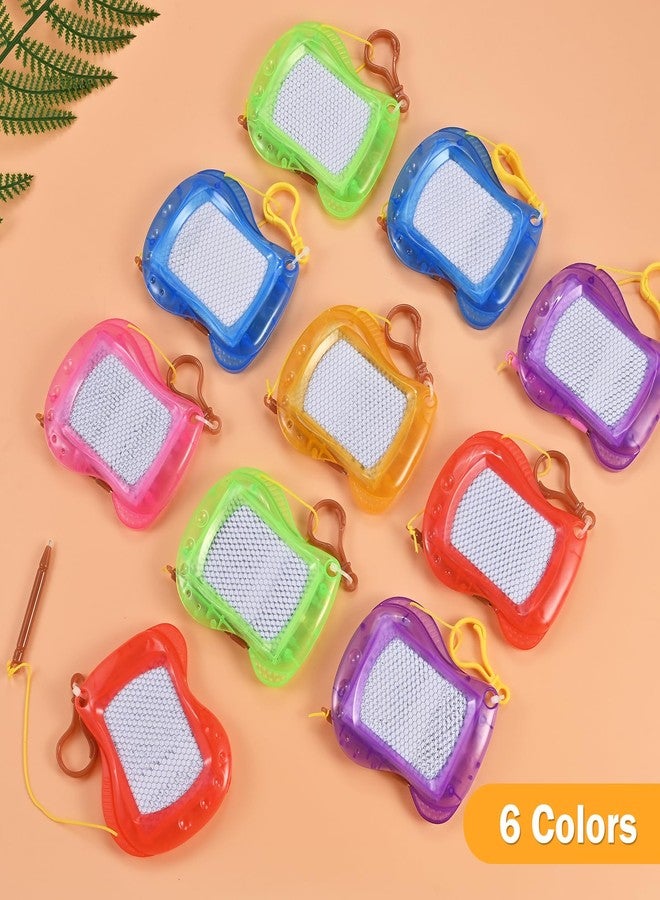 GOLDGE 18 Pcs Mini Magnetic Drawing Board for Kids (6 Colors) - Portable Doodle Sketch & Writing Pad with Erasable Surface, Fun Backpack Keychain Clip Art Toy, Birthday Party Favors for Boys Girls - Image 3