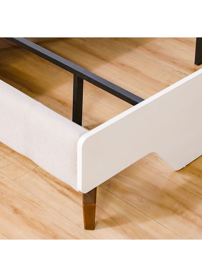 DANUBE HOME V2 Gordion Queen Bed Strong and Sturdy Modern Design Wooden Double Bed Furniture Quiet And Comfortable Bed Frame L160xW208.6xH118 Cm Light Cream  - Image 5