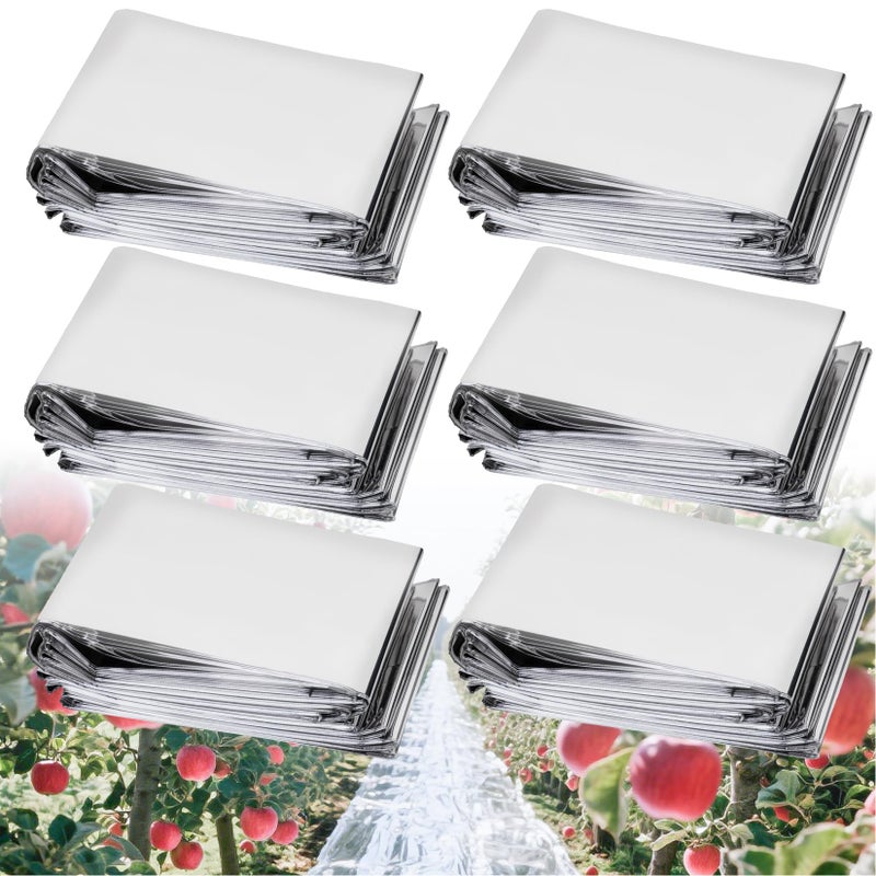 Rainflow RAINFOLW 6 PCS Reflective Mylar Film - Mylar Blankets for Garden Greenhouse Plant Growth Tent Keep Warm Lightweight Foldable for Camping Emergency Survival First Aid High Reflectivity Light 83x63in - Image 1