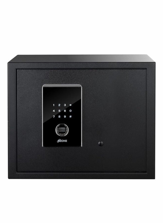 أوزون سافيلو بيو 1، خزانة آمنة للمنزل سعة 40 لتر | مكتب | الوصول إلى رمز PIN للمستخدم | نظام القفل الإلكتروني | البيومترية، قفل بصمة الإصبع | (أسود) | بواسطة الأوزون الهند - Image 1