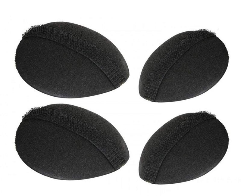 4Pcs 2 Large 2 Small Sponge Bump It Up Volume Hair Base Styling Insert Tool Hair Bun Maker and Accessories Black