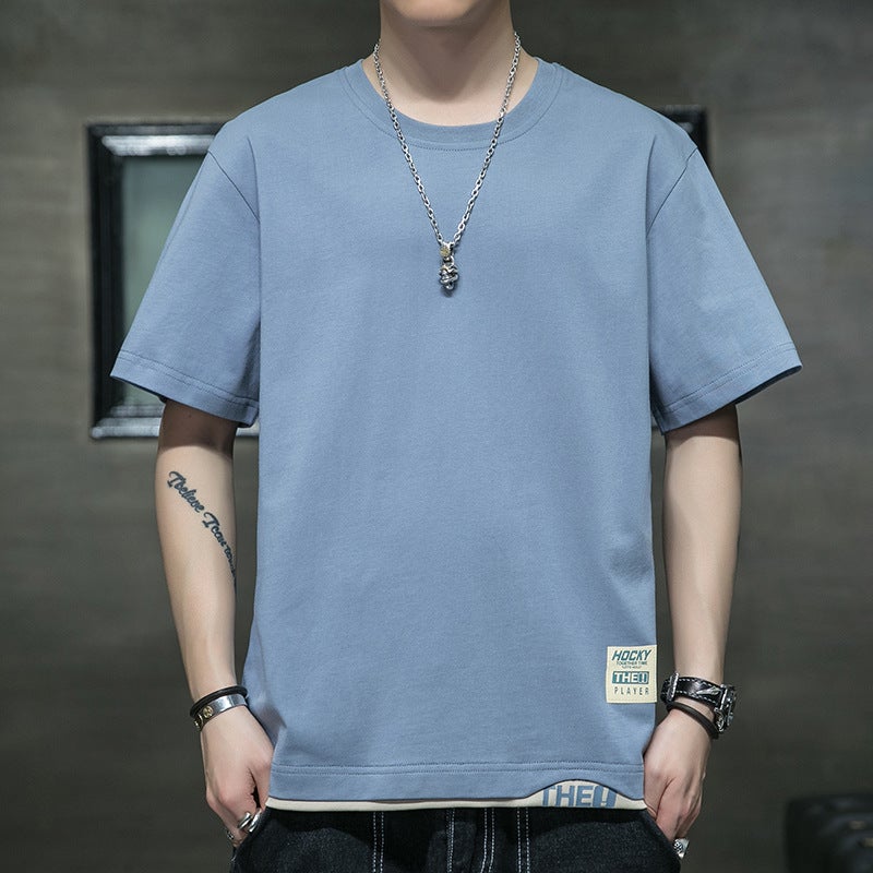 2021 New Summer Short-sleeved T-shirt Men's Extras Large Size Fat Man Loose Half-sleeved Top Base Shirt - Image 1