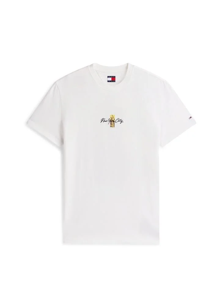 TOMMY JEANS  Signature Logo Embroidery Crew Neck T-Shirt for Men | Best Price UAE