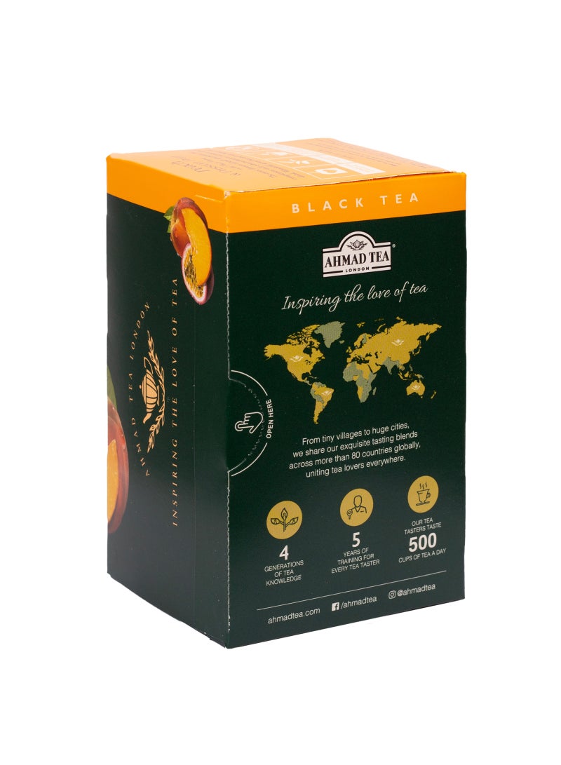 Ahmad Tea Peach And Passion Fruit Flavoured Black Tea 20 Teabags (40g) - Image 2