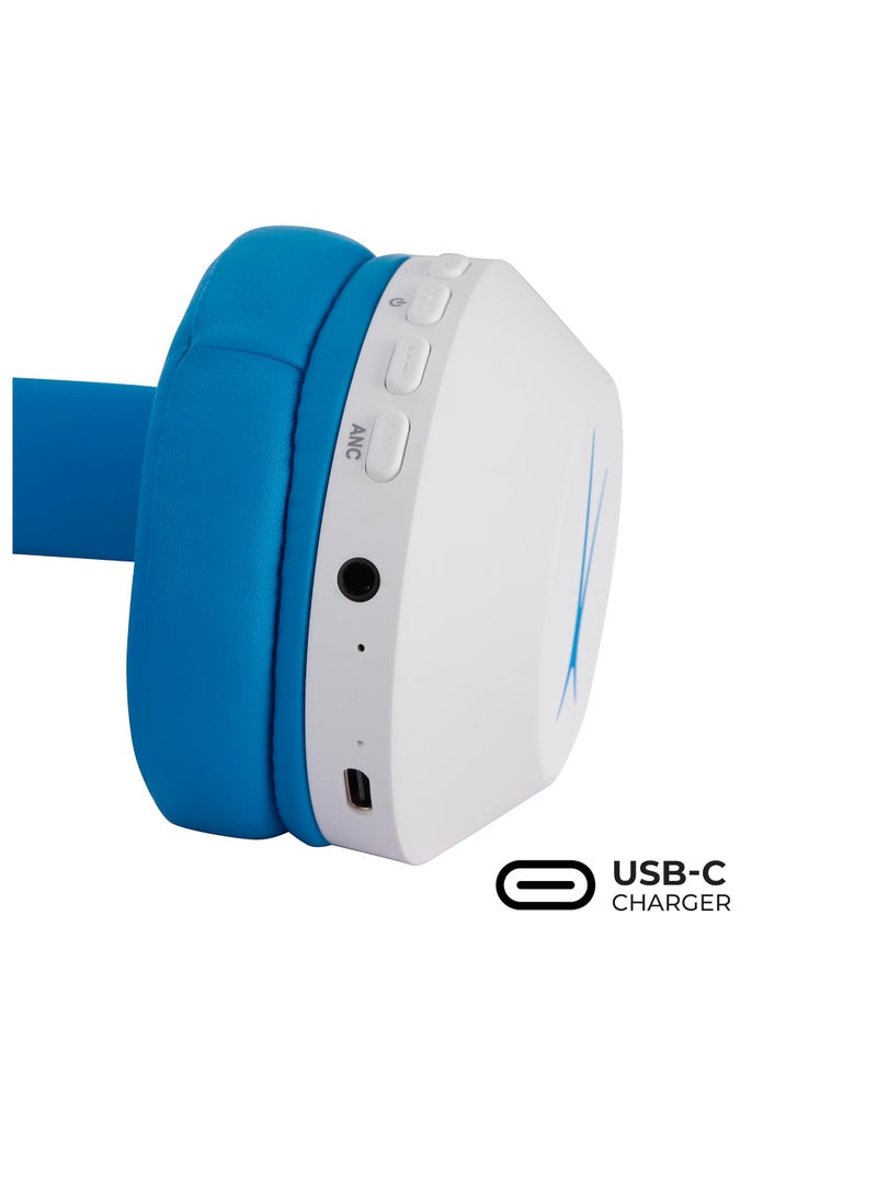 Altec Lansing Kid Safe Noise Cancelling Wireless Headphones 30 Hours Play Time, 85dB Volume Limit, Foldable Design, Powerful Sound, Active Noise Cancellation, Splash resistant IPX4, Blue  - Image 5