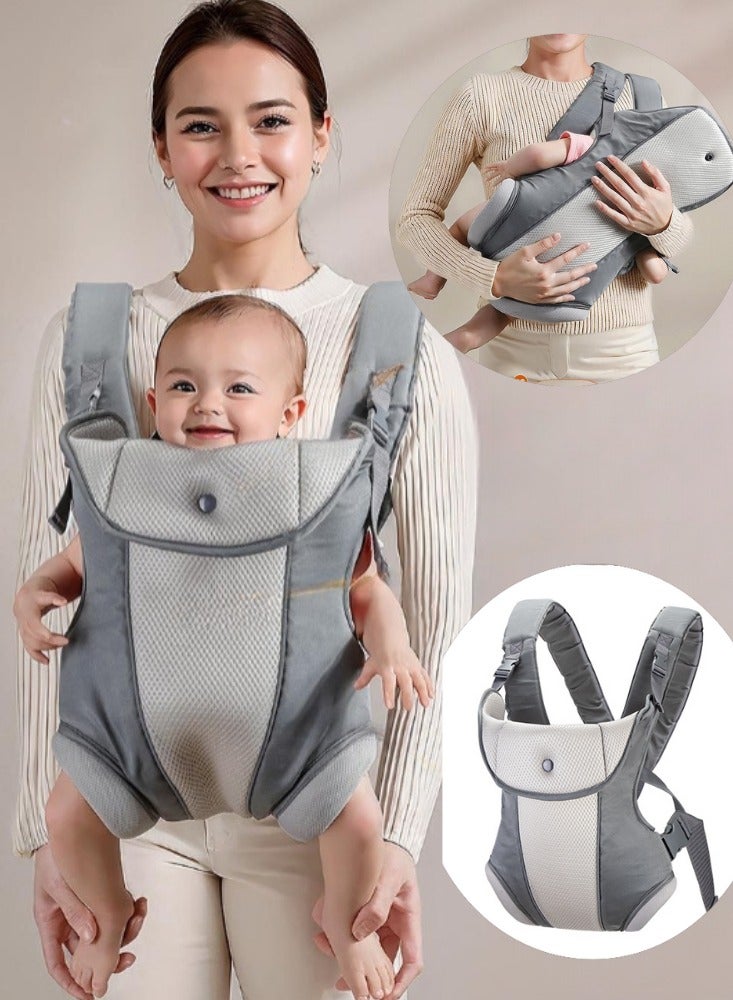 Baby adjustable wrap strap, breathable ergonomic front/back strap for newborns to 0-15 kg, comfortable baby wrap strap (7-30 lbs), easy-to-adjustable strap for toddlers  - Image 1