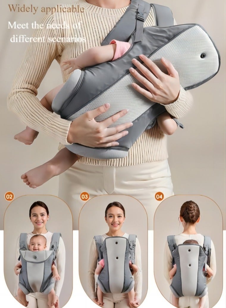 Baby Wrap Carrier  Baby Adjustable Wraps Carrier  Ergonomic Infant Carriers  Easy to Wear Infant Carrier Slings, Lightweight Hands Free Baby Sling, Adjustable Baby Carriers for Newborn to Toddler，Newborn to Toddler 1-48 Months Front and Back Baby Holder Carrier for Men Dad Mom - Image 3