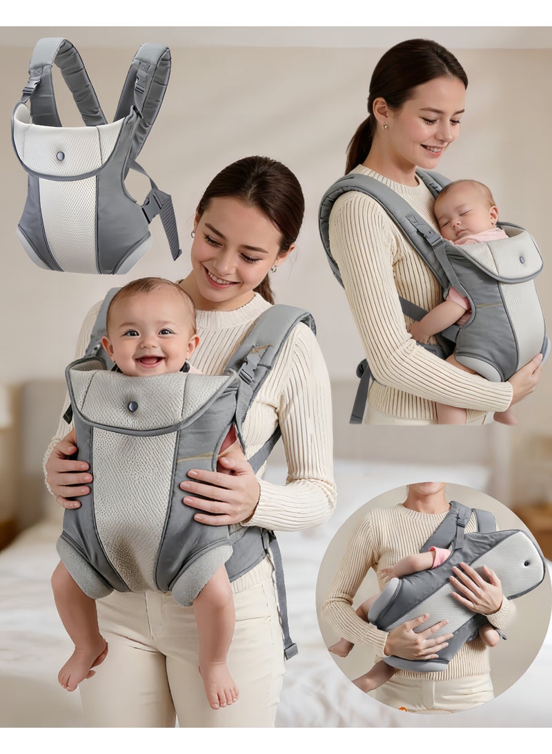 Baby Wrap Carrier  Baby Adjustable Wraps Carrier  Ergonomic Infant Carriers  Easy to Wear Infant Carrier Slings, Lightweight Hands Free Baby Sling, Adjustable Baby Carriers for Newborn to Toddler，Newborn to Toddler 1-48 Months Front and Back Baby Holder Carrier for Men Dad Mom - Image 1