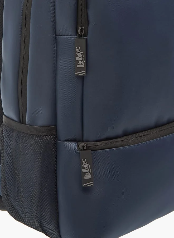 لي كوبر Mens Solid Backpack With Adjustable Strap And Zip Closure