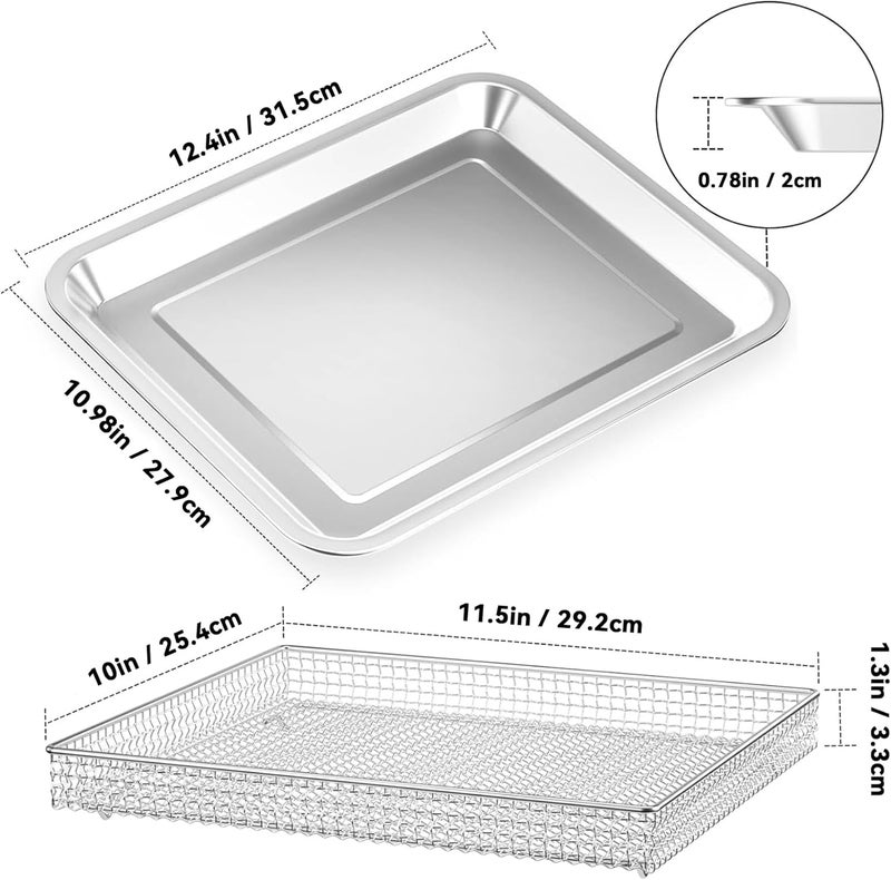 SettleDown Stainless Steel Air Fryer Basket and Tray,Compatible with Cuisinart Airfryer TOA-060 and TOA-065 - Image 2