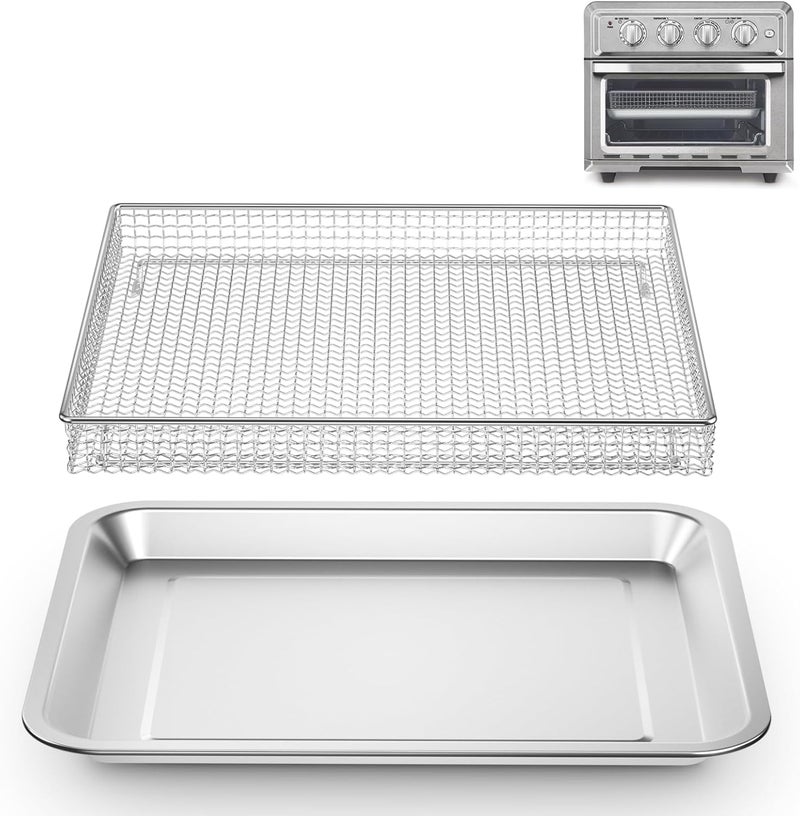 SettleDown Stainless Steel Air Fryer Basket and Tray,Compatible with Cuisinart Airfryer TOA-060 and TOA-065 - Image 1