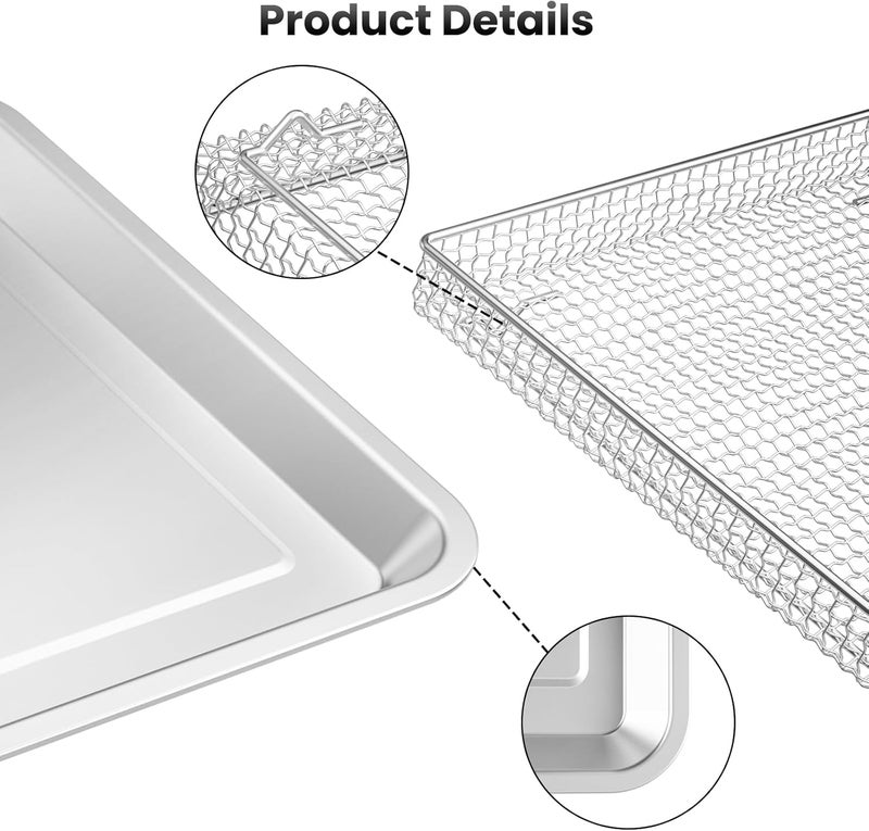 SettleDown Stainless Steel Air Fryer Basket and Tray,Compatible with Cuisinart Airfryer TOA-060 and TOA-065 - Image 5