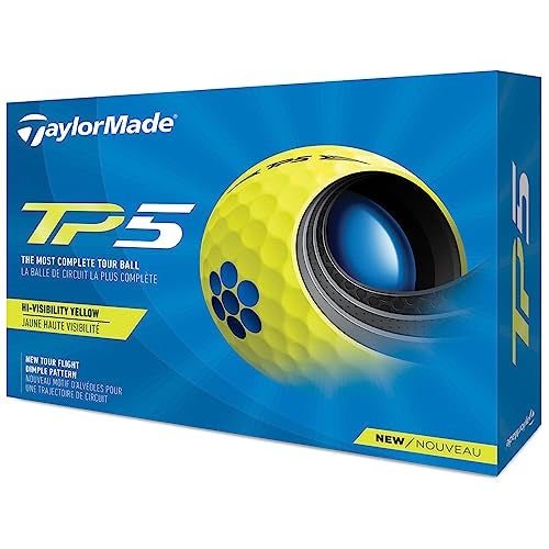 Taylormade Unisexs TP5 Yellow Golf Balls One Size - Image 1
