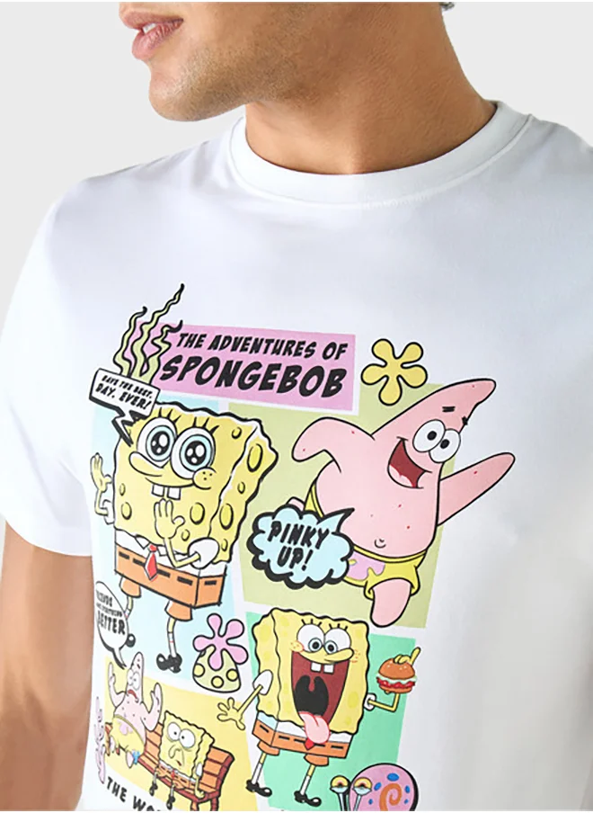 SP Characters Printed Crew Neck T-Shirt