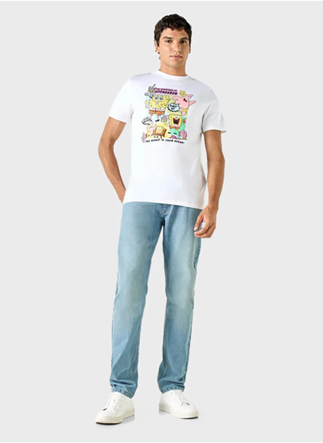 SP Characters Printed Crew Neck T-Shirt