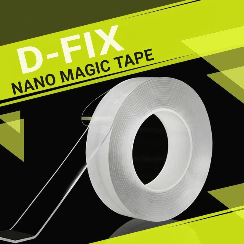 D-Fix Nano Tape with 1 Glitter Flakes 3 Straw for Balloon Double Sided Ivy Grip Tape for Walls Washable Reusable Strong Sticky Strips Multicolour Moon & Heart Art and Craft DIY -Small, 8 Cm - Image 2