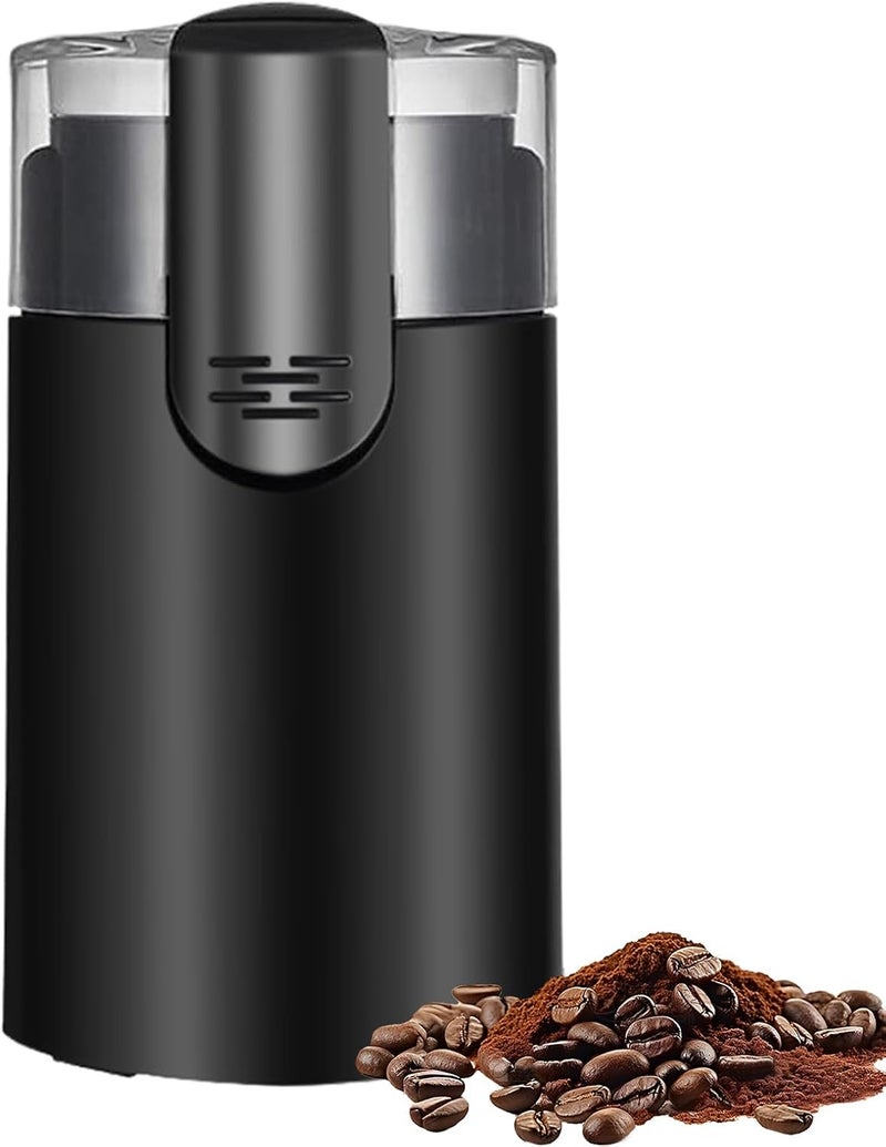 Coffee Grinder - Electric Stainless Steel Coffee Mill, Adjustable Grinding, Includes Cleaning Brush, High Speed Grinding Tool for Home, Kitchen, Cafe, Cold Brew, Travel, 9.2x9.2x17.2cm - Image 1