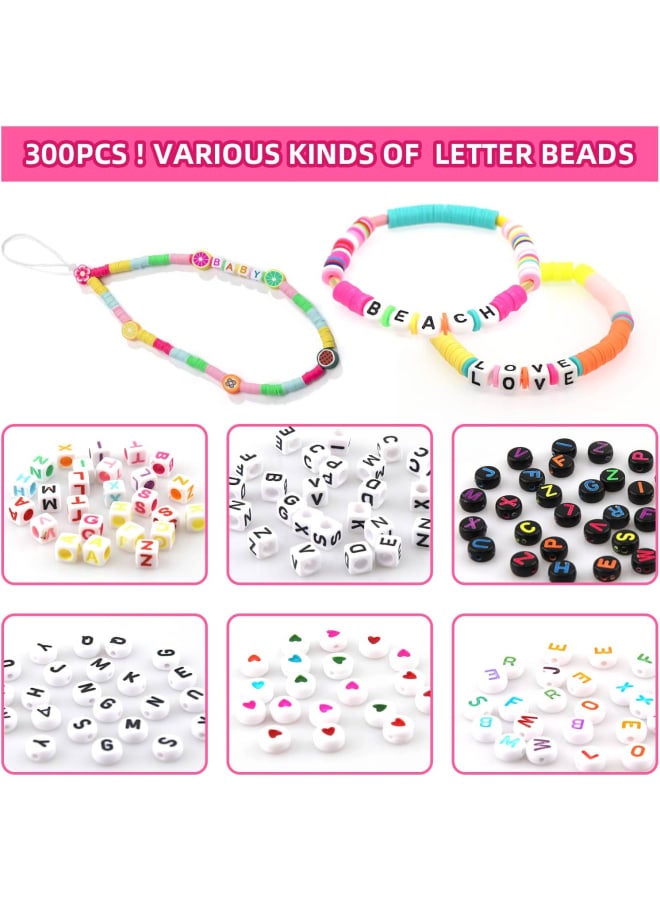 age Included 1. 18 Colors Polymer Clay Beads, Each color about 200 pcs, totally about 3600 pcs 2. 6 Colors 300 Pcs Letter Beads(Randomly) 3. 5 Shells Pendants 4. 5 Starfish Pendant 5. 25 Lobster Clasps 6. 50 Square Golden Beads 7. 50 Binder 8. 50 Rings 9. 1Pc Scissors 10. 20 Fruit Beads 11. 4 Rolls of Elastic Cords (Crystal x1, Black x1, Blue x1, Pink x1) 12. 2 Beaded Needles - Image 2