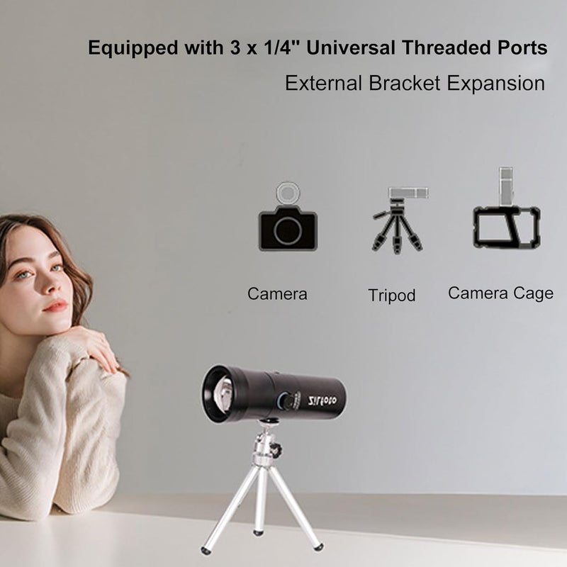 PUSOKEI RGB Photography Flashlight, 4 Color Modes, 20 Projection Slides, 7500mAh Rechargeable, Adjustable Beam Control, Portable LED Video for Recording Studio Lighting - Image 2
