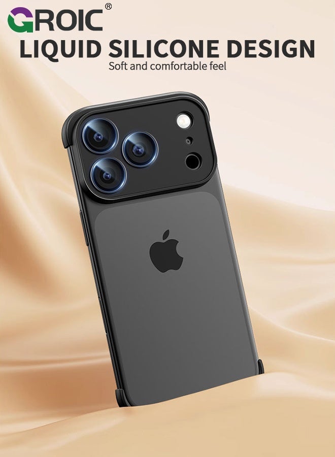 GROIC iPhone 17 Pro Case Borderless Design Camera Lens Protection iPhone 17 Pro Phone Shell,TPU Four Corner Fall Protection Shockproof iPhone 17 Pro Case, Shockproof Bumper Cover for iPhone 17 Pro 6.3 inch - Image 3