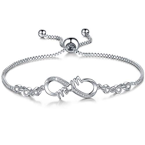 Desimtion Christmas Bracelets Gifts for Mom, Infinity Bracelets for Women Wife, Birthday Stocking Stuffers Jewelry Presents for Mom from Daughter Son - Image 1