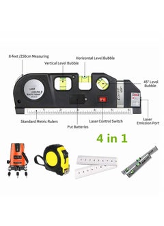 Generic Laser Level Measure Tools 4 In 1 Multipurpose Standard Metric Laser Level Rulers Tools  - Image 2