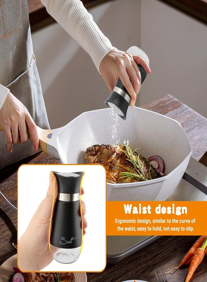 Loyanger Salt and Pepper Shakers Set with Holder, 4 oz Bottom Salt Shaker with Stainless Steel Lid, Refillable Pepper Shaker Seasoning Cans for Kitchen Cooking Home BBQ Rv Camp(SIZE:4 oz) - Image 5
