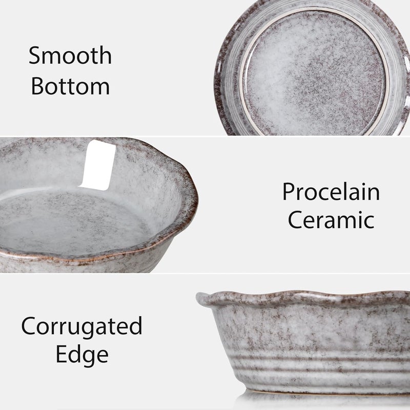 NUTRIUPS Small Pie Pans Set of 2, 6.5 Inch Ceramic Mini Pot Pie Baking Dishes, Oven Safe (6.5in, Grey, 2PCS) - Image 5