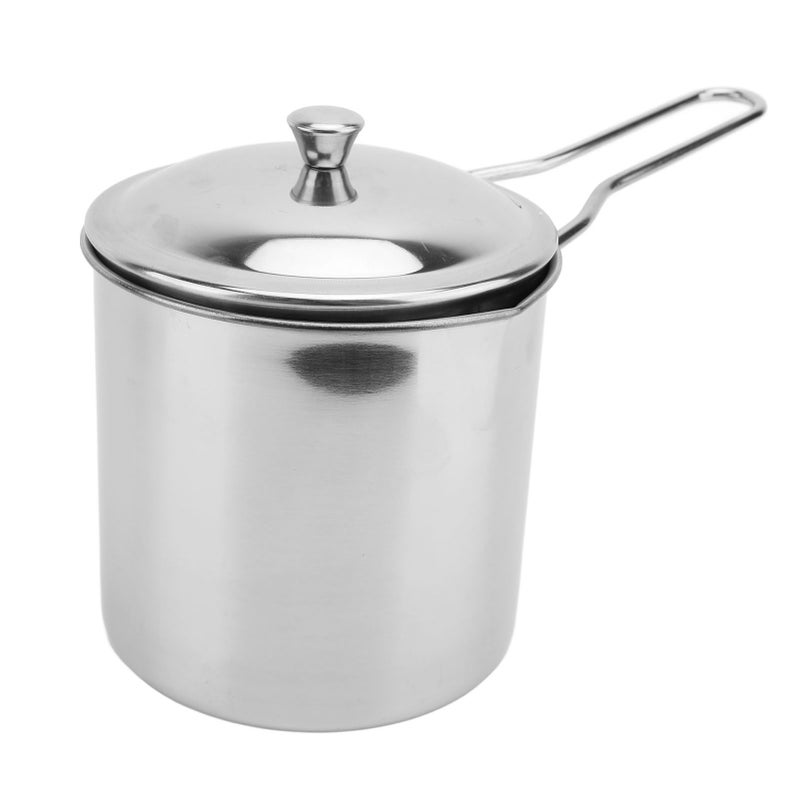Deep Fryer Pot Small Stainless Steel Deep Frying Pot with Strainer Basket Lid Milk Pan Food Cooking Pot for Kitchen French Fries Shrimp Chicken - Image 4
