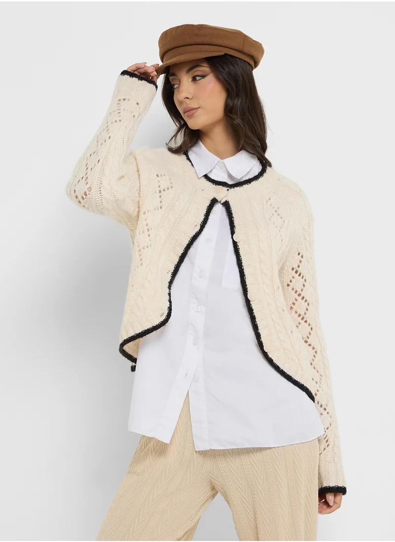 VERO MODA Contrast Knitted Cardigan